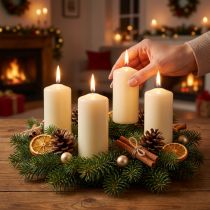 kohteita Pilarikynttilät kerma Adventtikynttilät kynttilät 100/50mm 24 kpl