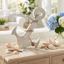 kohteita Anchor Deco Wood Maritime Deco White Blue 24,5cmx14,5cm
