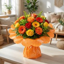 kohteita Rondella Dots kukkamansetti pilkuilla Ø54cm 100 kpl