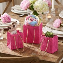 kohteita Lahjapussit kahvoilla paperi pinkki keltavihreä tekstiili look 10,5cm 12kpl