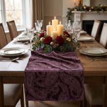 kohteita Velvet Ribbon Pöytälenkki Purppura Pöytänauha Paisley Kuvio 150mm 3m