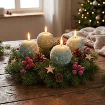 kohteita 4 vihreän pallokynttilän setti 8 cm glitter lumipallo joulukoristeet adventtikynttilät