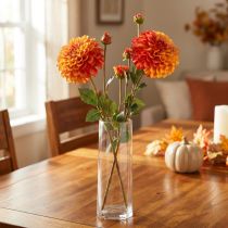 kohteita Keinotekoiset Dahlia koristekukat Oranssinpunaiset Ø10 L80cm 2kpl
