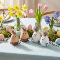 kohteita Easter Chick Chick Easter Egg Feathers Valkoinen Natural H9cm 4 kpl