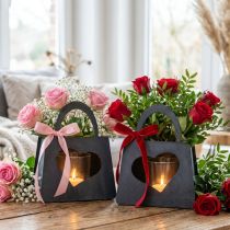 kohteita Lantern metallinen koristelaukku sydän antrasiitilla H18cm 2kpl