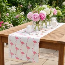 kohteita Koristeellinen kangas flamingo valkoinen-vaaleanpunainen 30cm x 3m