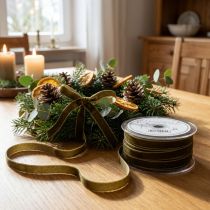 kohteita Koristeellinen samettinauha, kapea, 10 mm leveä, 20 m pitkä, rullassa