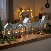 kohteita Koristeellinen rivitaloja tuikkukynttilöillä, adventtikoristeet, 68 cm