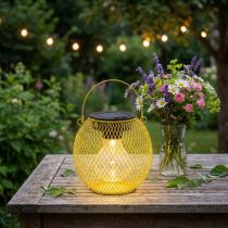 kohteita Aurinkokäyttöinen lyhty puutarhaan ja terassille, moderni muotoilu, metallinen, 12 cm