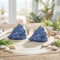 kohteita Shell Decoration Maritime Ceramic Blue beige 16,5×11×9,5cm 2 kpl