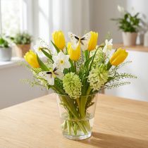 kohteita Koristeellinen perhonen langalla keltainen 8cm 12kpl