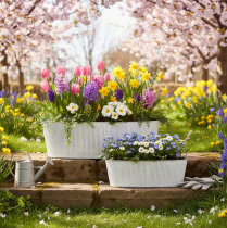 kohteita Soikea metallinen kulho valkoisena ja hopeanvärisenä, 32,5 cm/37 cm, 2 kpl.