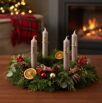 kohteita Kynttilärengas, kartiokynttilänumerosarja adventtiseppeleeseen, 3 cm, 4 kpl