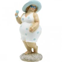 Nainen hattu, merikoriste, kesä, uimafiguuri sininen/valkoinen K27cm