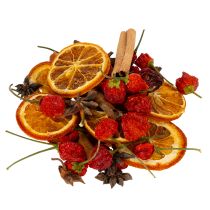 kohteita Kuivattujen appelsiiniviipaleiden koristesetti kanelilla ja tähdillä juhlapöytään 70g