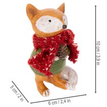 kohteita Koristeellinen kettu huivilla ja käpyllä, 10 cm, 2 kpl