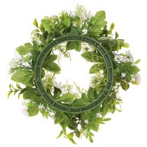 kohteita Daisy Wreath Valkoinen Vihreä Keinotekoinen Ø28cm K9cm