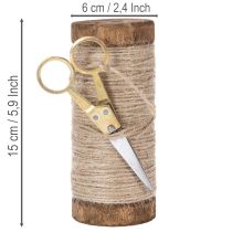 kohteita Lankarulla koristesaksilla Ø6,5 cm, korkeus 15 cm, 2 kpl, vintage-tyyli