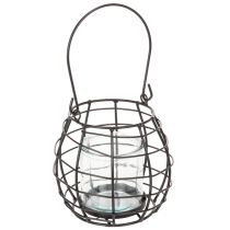 kohteita Puutarhalyhty, mustaa metallia tuulivalolla, Ø14cm, korkeus 12,5cm