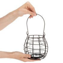 kohteita Puutarhalyhty, mustaa metallia tuulivalolla, Ø14cm, korkeus 12,5cm
