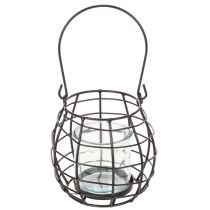 kohteita Puutarhalyhty, mustaa metallia tuulivalolla, Ø14cm, korkeus 12,5cm