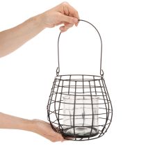 kohteita Puutarhalyhty lasisella kynttilänjalalla, musta, Ø20cm, K18.5cm