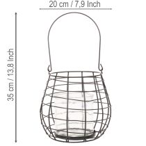 kohteita Puutarhalyhty lasisella kynttilänjalalla, musta, Ø20cm, K18.5cm