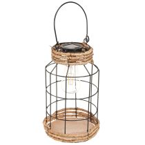 kohteita Puutarhavalo Solar Metal Black Natural Ø18cm K29cm