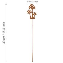 kohteita Puutarhakeppi, säänkestävää terästä, kärpässienen koristekeppi, 10 cm, 6 kpl
