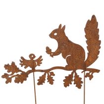 kohteita Puutarhakeppi orava oksalla, kulunutta metallia, 42 cm korkea, 3 kpl