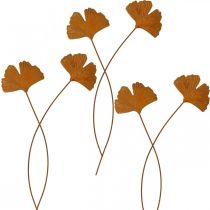 Puutarhapiippu ruoste gingko-lehtipenkki 7x5cm 6kpl