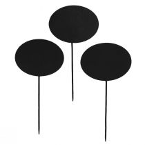 kohteita Kasvitarrat, sänkytulpat, puu, puiset kyltit, soikea, musta, 19 cm, 12 kpl