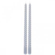 Kierretyt kynttilät vaaleansiniset kartiomaiset kynttilät Ø2,2cm K30cm 2kpl