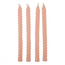 Kierretyt kynttilät spiraalikynttilät vaaleanpunainen Ø1,4cm K18cm 4kpl