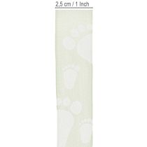 kohteita Lahjanauha vauvan jalkojen koristeeksi, kaste, vihreä, 25mm, 16m