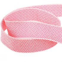 kohteita Lahjanauha kalanruotokuvioinen nauha valkoinen pinkki 25mm 15m