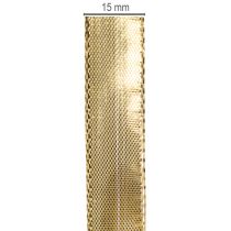 kohteita Kultainen lahjanauha lankareunalla, 15 mm leveä, 25 m pitkä