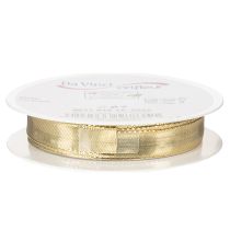 kohteita Kultainen lahjanauha lankareunalla, 15 mm leveä, 25 m pitkä