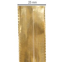 kohteita Kultainen lahjanauha lankareunalla, 25 mm leveä, 25 m pitkä