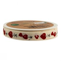 kohteita Lahjanauha sydämet koristeellinen puuvillanauha 15mm 20m