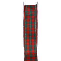 kohteita Lahjanauha ruudullinen kangasnauha punainen vihreä skotlantilainen 25mm 20m