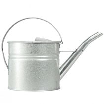 kohteita Vintage-koristeellinen kastelukannu, metallia, hopeaa, 1,25 litran ruukku