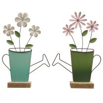 Kastelukannu koristelu metalli pöytäkoriste väri ruoste 23,5/24cm 2kpl