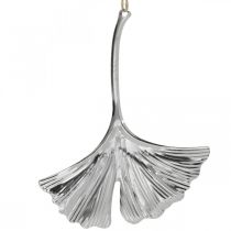 Koristeellinen riipus ginkgolehti, metallikoriste, adventti, syksyn koriste hopea L12cm 12kpl 12cm 12kpl