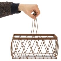 kohteita Metallikori, metallia, ruosteenvärinen, 28x13,5x14cm, 2 kpl