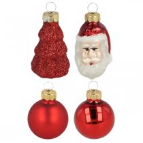 kohteita Mini joulukoristeita figuurit ja pallot lajitelma lasi 3cm 9 kpl