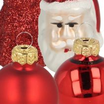 kohteita Mini joulukoristeita figuurit ja pallot lajitelma lasi 3cm 9 kpl