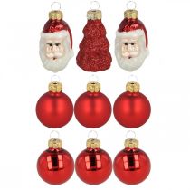 kohteita Mini joulukoristeita figuurit ja pallot lajitelma lasi 3cm 9 kpl