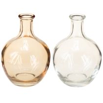 kohteita Lasipullomaljakko, meripihka ja kirkas, Ø7,5 cm, korkeus 11 cm, 4 kpl