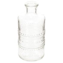 kohteita Lasipullo kuvioinnilla, lieriömäinen, kirkas, koristeellinen maljakko, 15 cm, 6 kpl